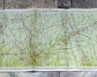 1948 Flight Chart: Minneapolis to Oklahoma City  Vintage Pilot's Map