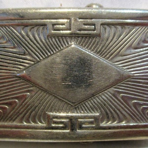Belt Buckle, Embossed Silver Metal, Vintage Decorative Buckle