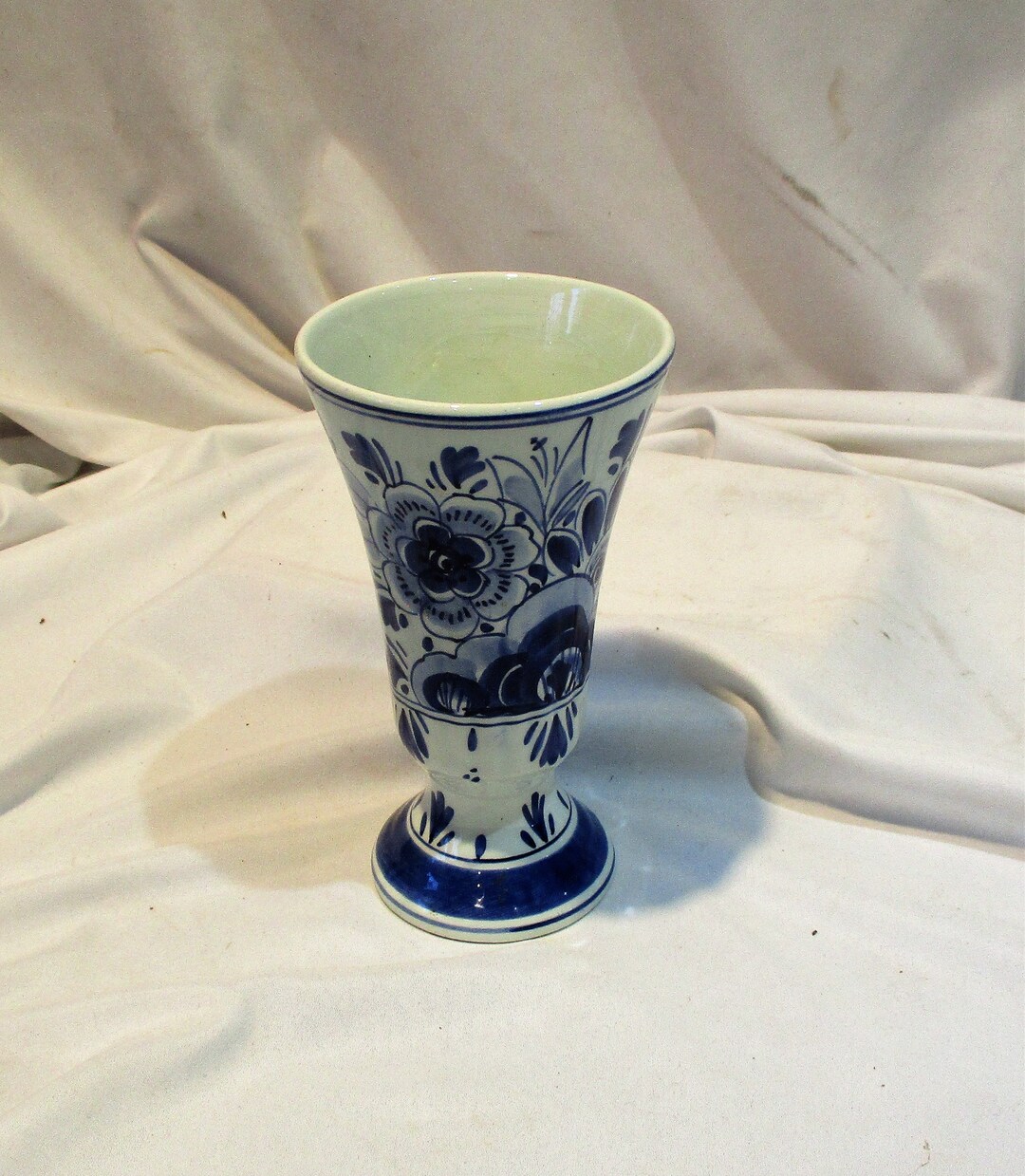 Delft Vase, Hand Painted Dutch Blue and White Vase, Vintage Fine Bone ...