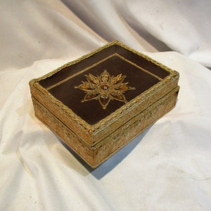 Folk Art Box, Vintage Hand Made Storage Box, Re-Purpose as Jewelry Box or Trinket Box