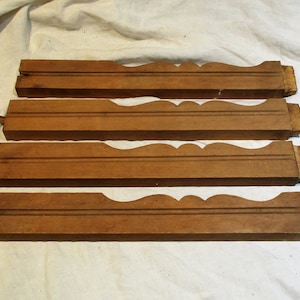 Vintage Hand Shaped Furniture Stretchers: Salvaged Wood, Set of 4