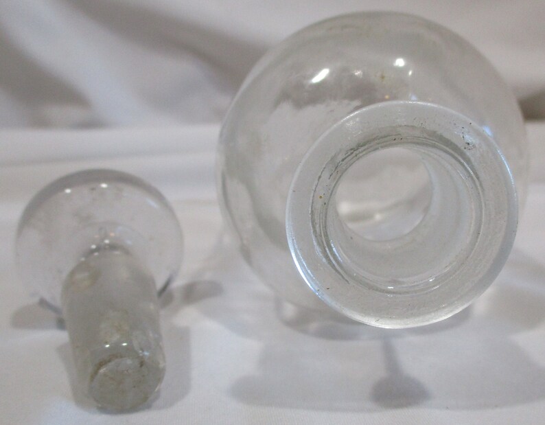 Vintage Wheaton Apothecary Bottle: Embossed Sodium Hydroxide, Frosted Stopper image 7