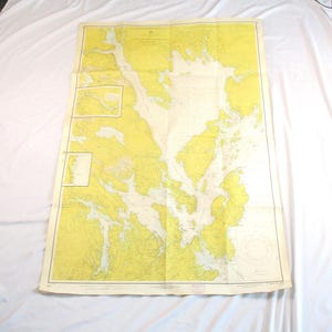 Maine Coastline, Calais to West Quoddy Head, Border with New Brunswick, Vintage Maritime Shore and Sounding Map