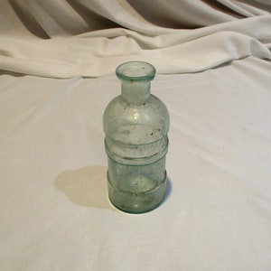 Antique Aqua Glass Ink Bottle: Charles Higgins & Co. USA