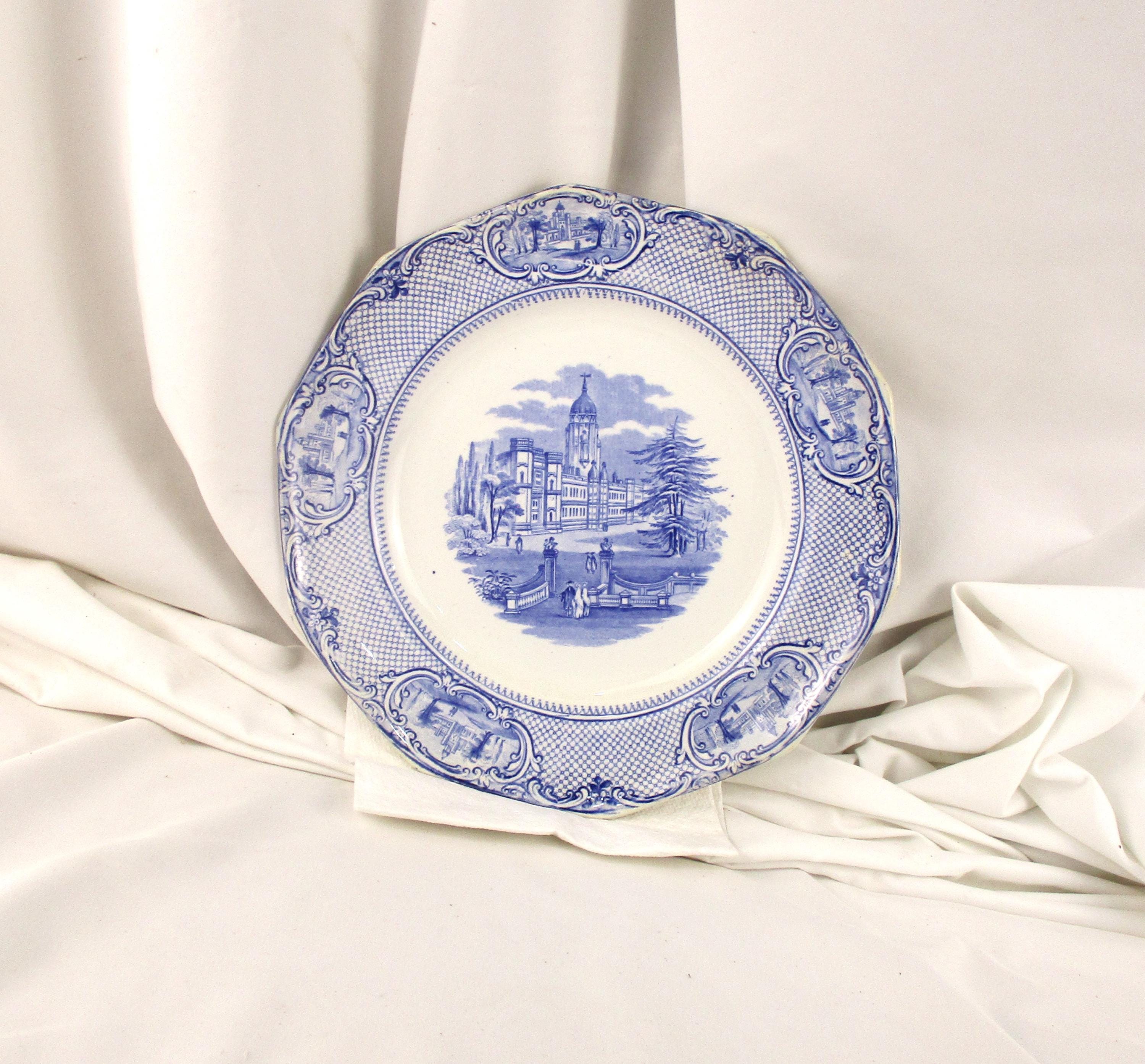  Staffordshireプレート 19th Century English Staffordshire Plate, Blue Transferware