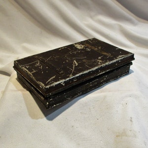 Antique Metal Cash Box: Small Banker&#39;s Box, Marked H & R