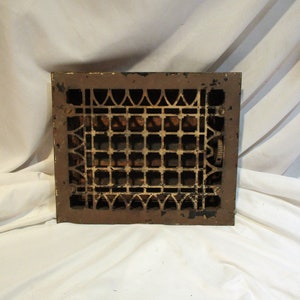 Vent Grate or Radiator Grate, Rectangular Cast Iron Factory Architectural Salvage
