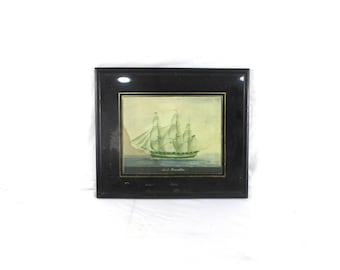 Vintage USS Franklin Framed Print: Early 20th Century Tall Ship