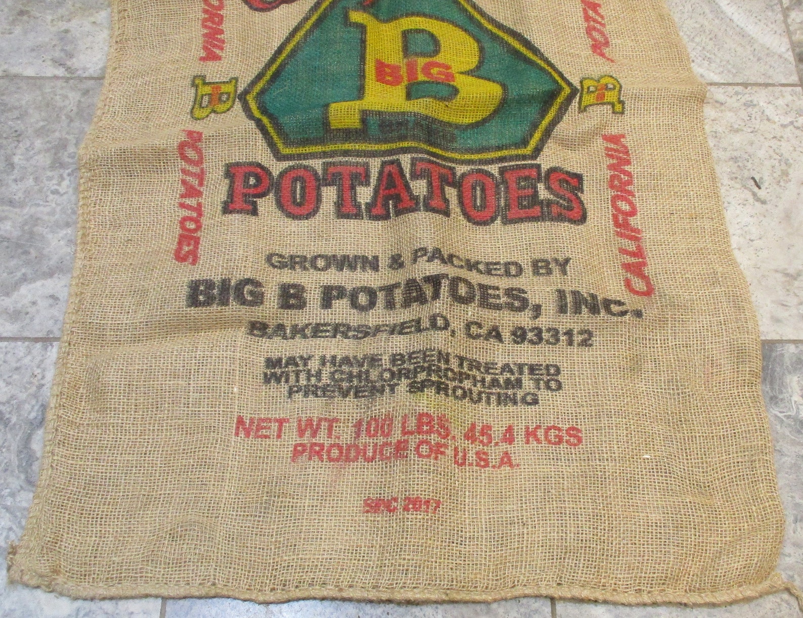 Big B Potatoes Vintage California Burlap Potato Sack | Etsy