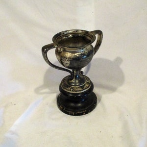 Partly Dated Early 20th Century Trophy, Goblet, or Chalice, Old Loving Cup, Original Patina, Geometric Tool Company Connecticut Salvage