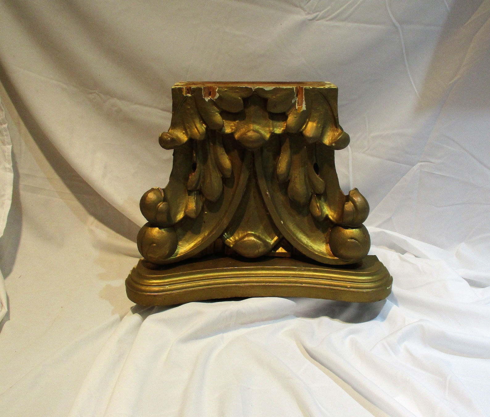 Rococo Column or Capital Fragment, Old Gilded Architectural Salvage ...