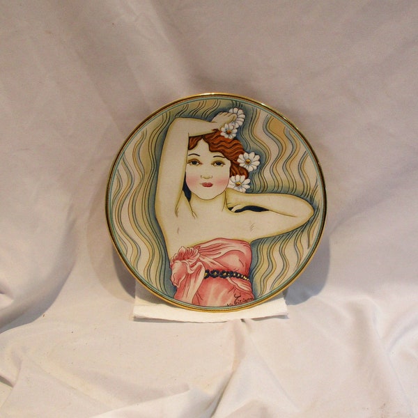 1979 Limited Edition Tiziano Decorative Plate, Italian Hand Made Vintage Porcelain, Gigi from La Belle Femme Series