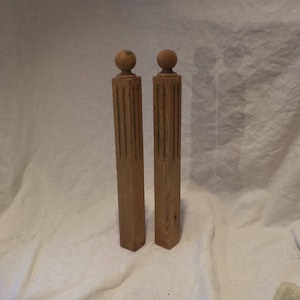 Pilasters, Furniture Parts, Furniture Ornaments, Hand Made Wood Carving, Pair of Columns