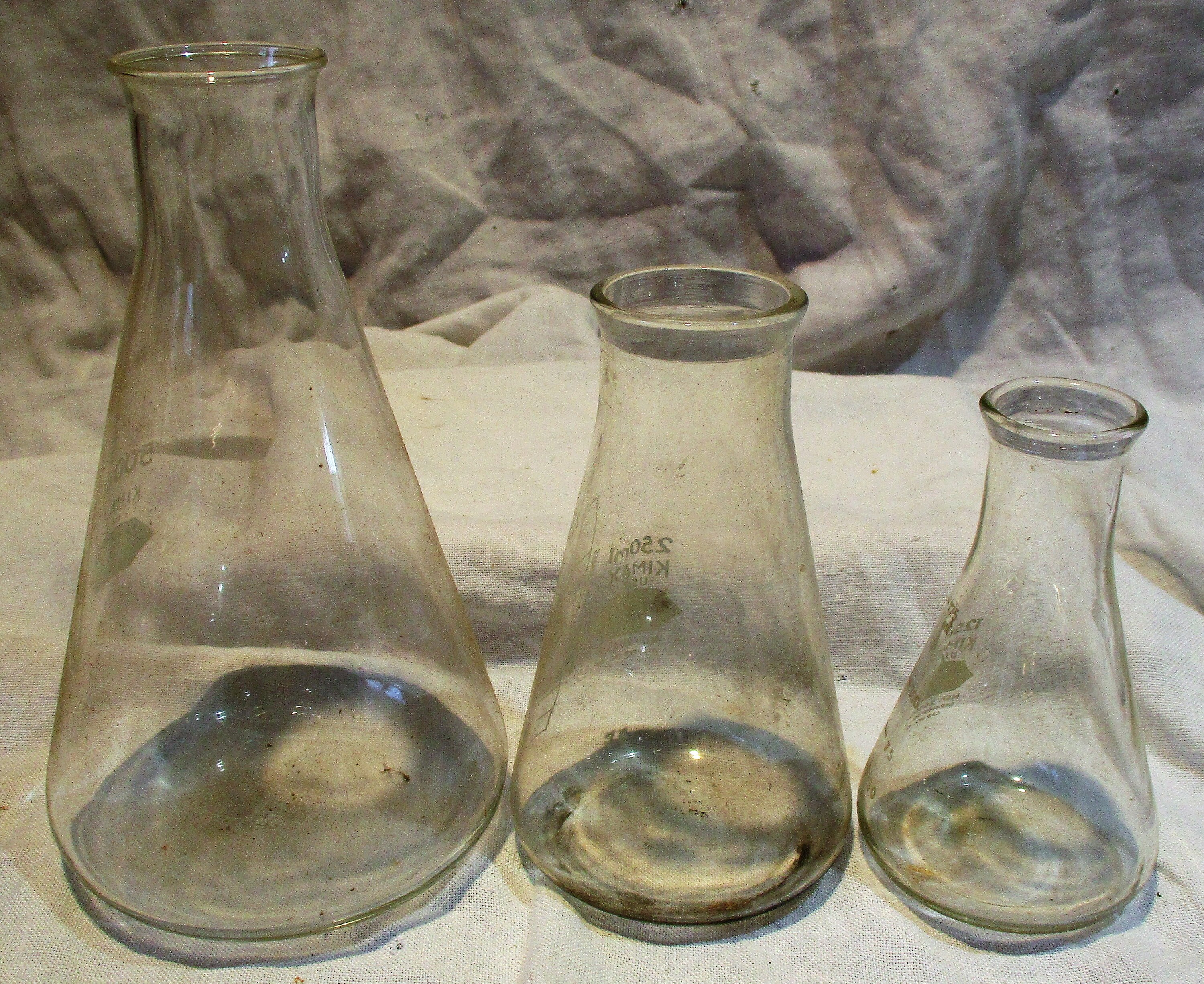 Lab Glass Set of 3 Different Sizes Kimax Apothecary Etsy