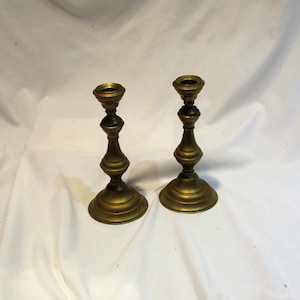 Brass Candlesticks, Pair of Old Footed Austrian Candlesticks, Vintage Antique Candle Holders
