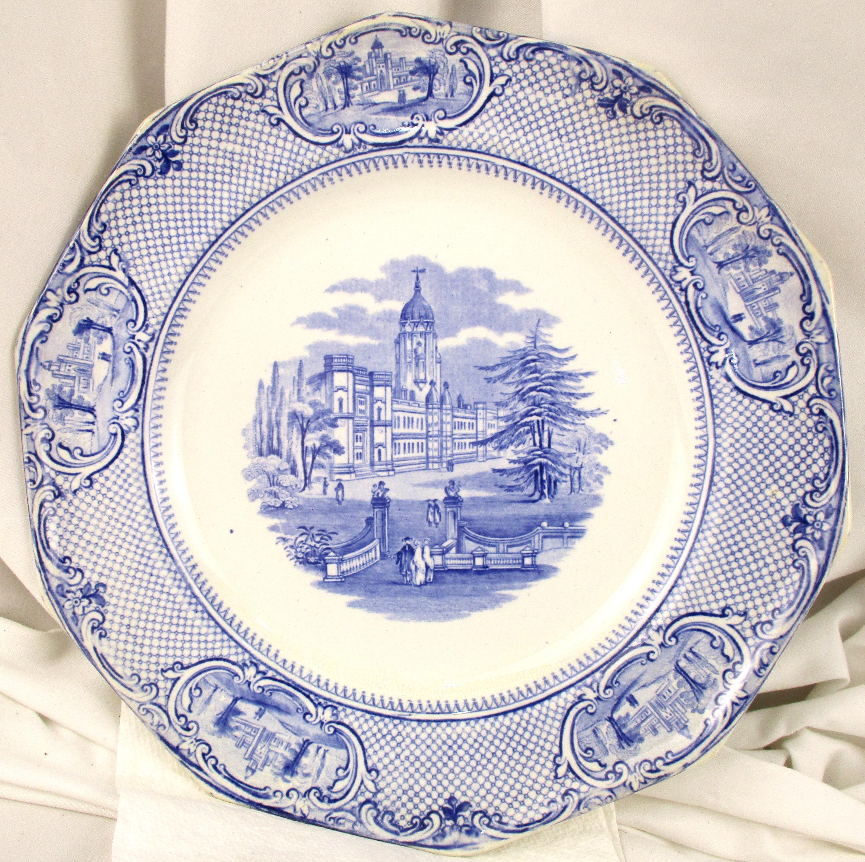  Staffordshireプレート 19th Century English Staffordshire Plate, Blue Transferware