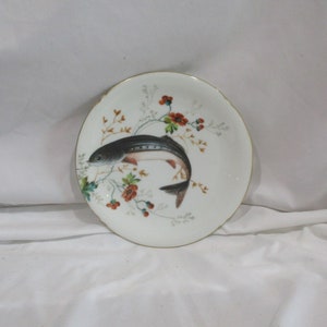 Vintage Limoges Fish Plate: French Decorative Lunch Plate