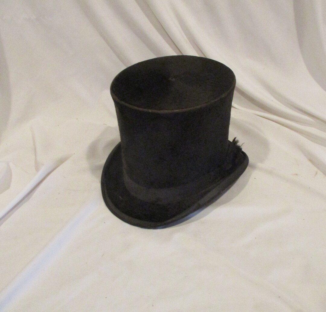 Vintage Hat, Antique Tall Top Hat, Antique American Millinery and