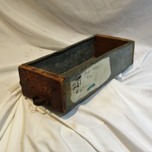 Wood and Galvanized Tin Drawer, Old Marina Workshop Salvage, Home Made Organizer