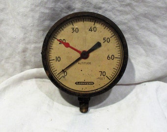 Industrial Gauge, Altitude Gauge, Lonergan Factory Gauge, Vintage Philadelphia Industrial Factory Salvage