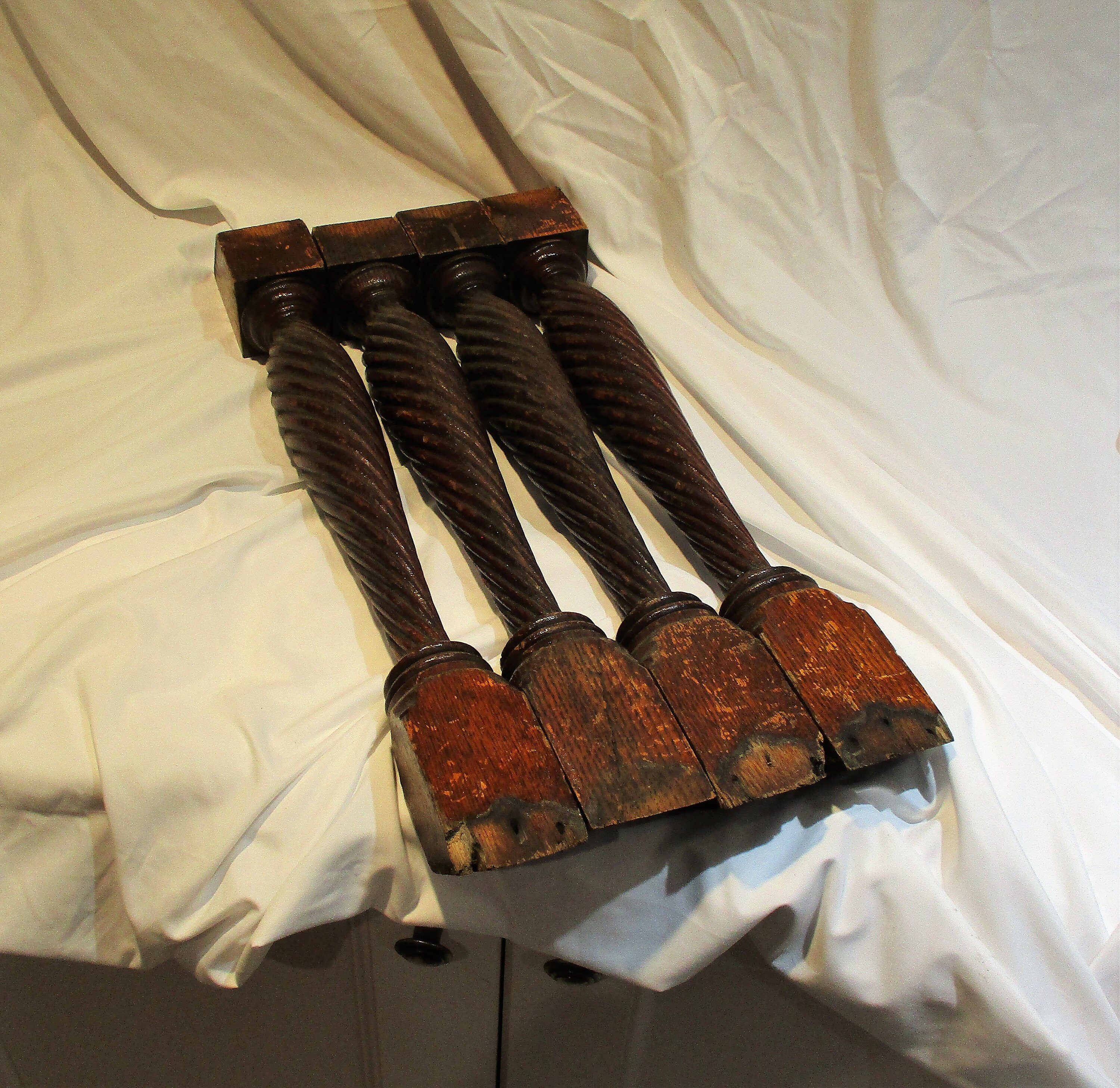 Balusters or Spindles, Barley Twist, Architectural Salvage, Set of 4