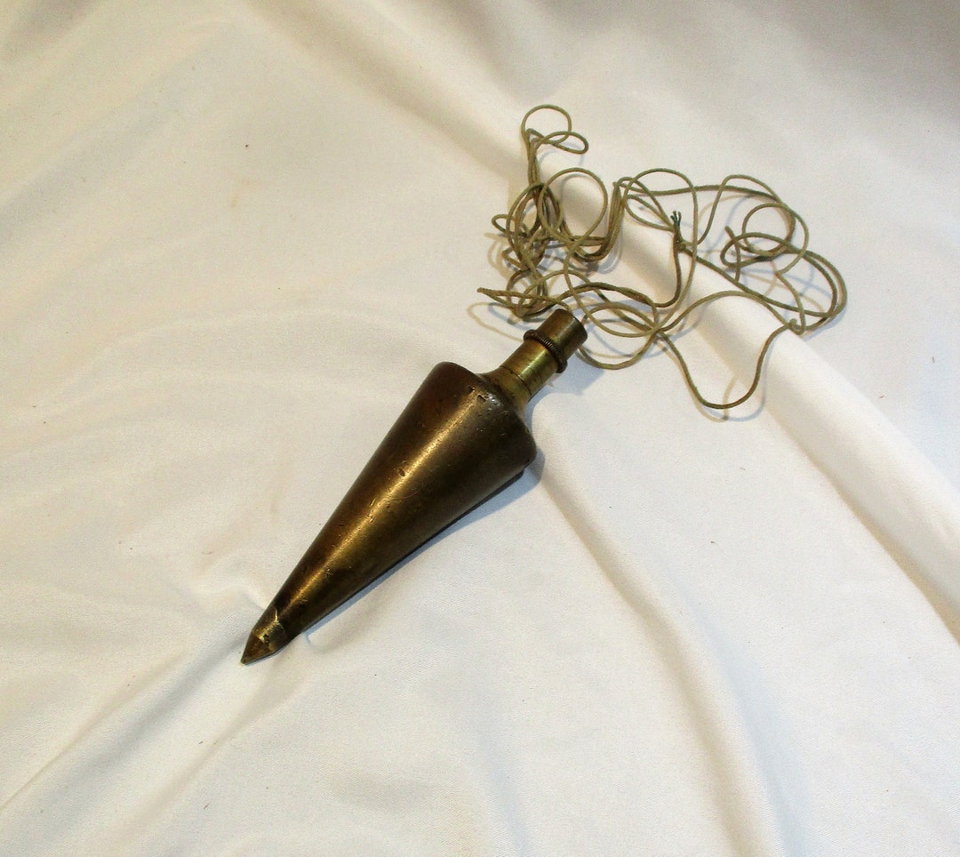 K & E Plumb Bob, Very Large Old Heavy Metal, Antique Hardware,
