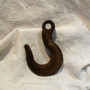 Large Rusty Industrial Crane Hook: Salvaged Foundry Decor