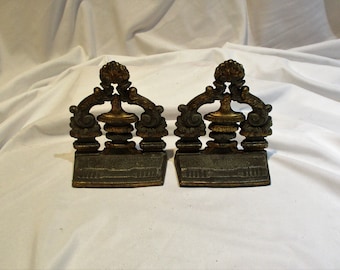 Bookends, Japanese Pagoda, Antique Cast Metal Bookends