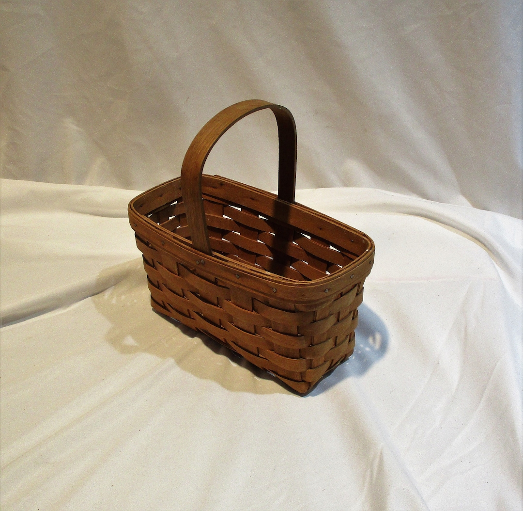 Vintage Longaberger Basket: 1987 Signed Maple Splint Market Basket