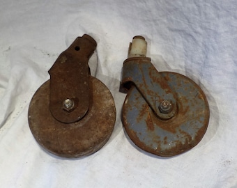 Industrial Cart Wheels, Old Large Casters, Industrial and Factory Salvage