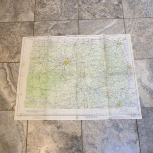 1966 Aeronautical Map, Vintage Pilot&#39;s Map, Missouri, Indiana, Kentucky, Tennessee, Vintage Cold War Flight Chart Map