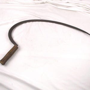 Sickle or Scythe or Reaper, Old Farm Tool, Hand Made, Hand Forged, Signed Seltser Philadelphia, Antique Early American Agricultural Tool