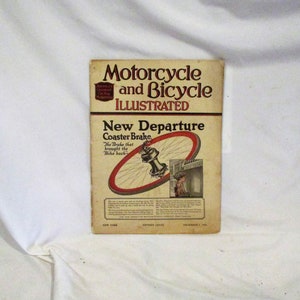 1923 Motorcycle and Bicycle Illustrated Magazine, Old Magazine, Cycling, Riding, Early 20th Century Transportation, Petroliana Salvage