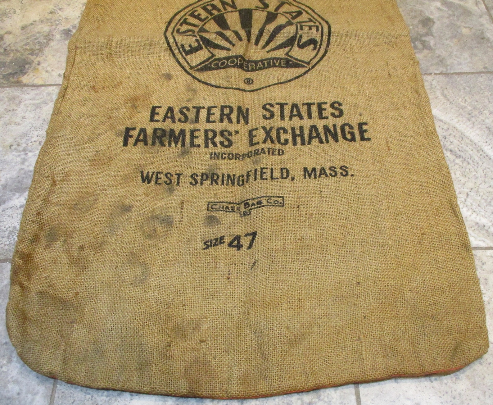 Burlap Sack Massachusetts Eastern States Potato Sack Vintage | Etsy