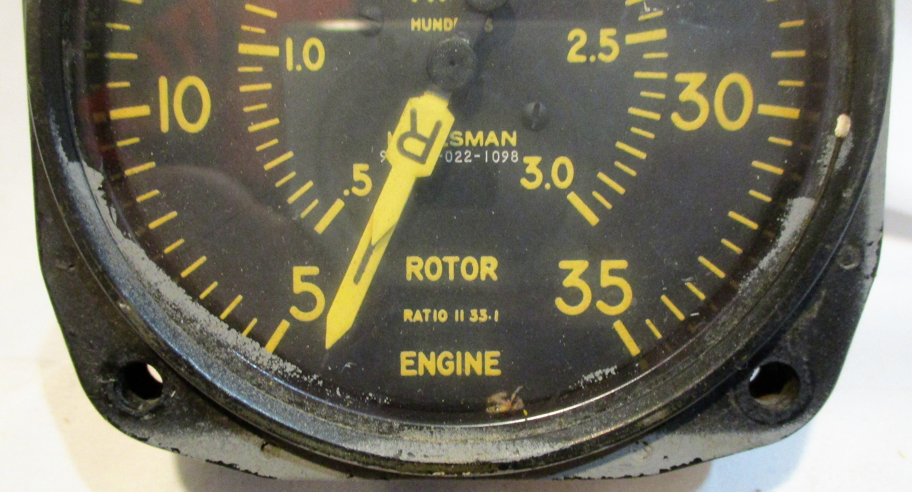 US Navy Airplane Gauge, Engine RPM Gauge, Vintage Naval Aviation Pilot