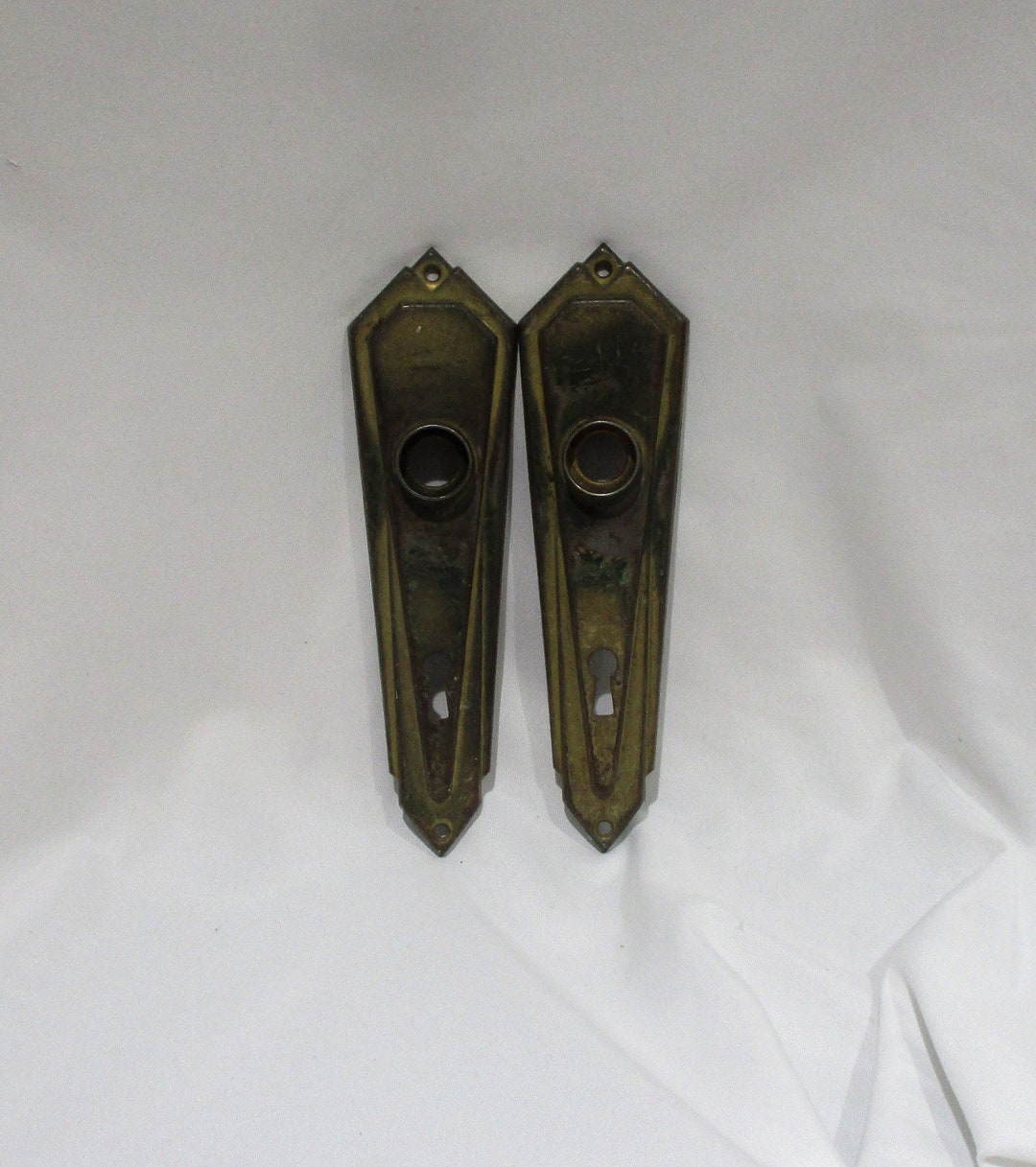 Door Latch Plates Vintage Art Deco Door Lock Hardware Old Etsy