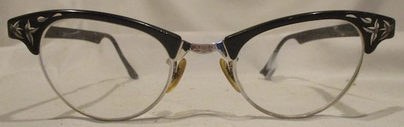Cat's Eye Glasses, Retro Mid Century Horn Rim Eye… - image 2