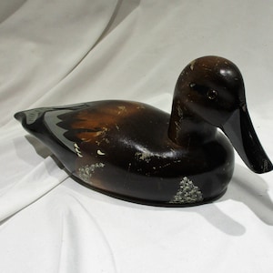 American Folk Art, Hand Painted Wood Duck, Unsigned Mallard, Vintage Duck Decoy
