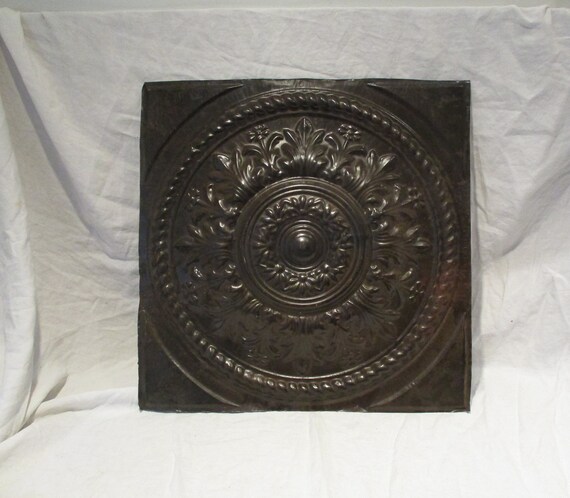 Tin Ceiling Tile High Relief Medallion Design Neoclassical Etsy