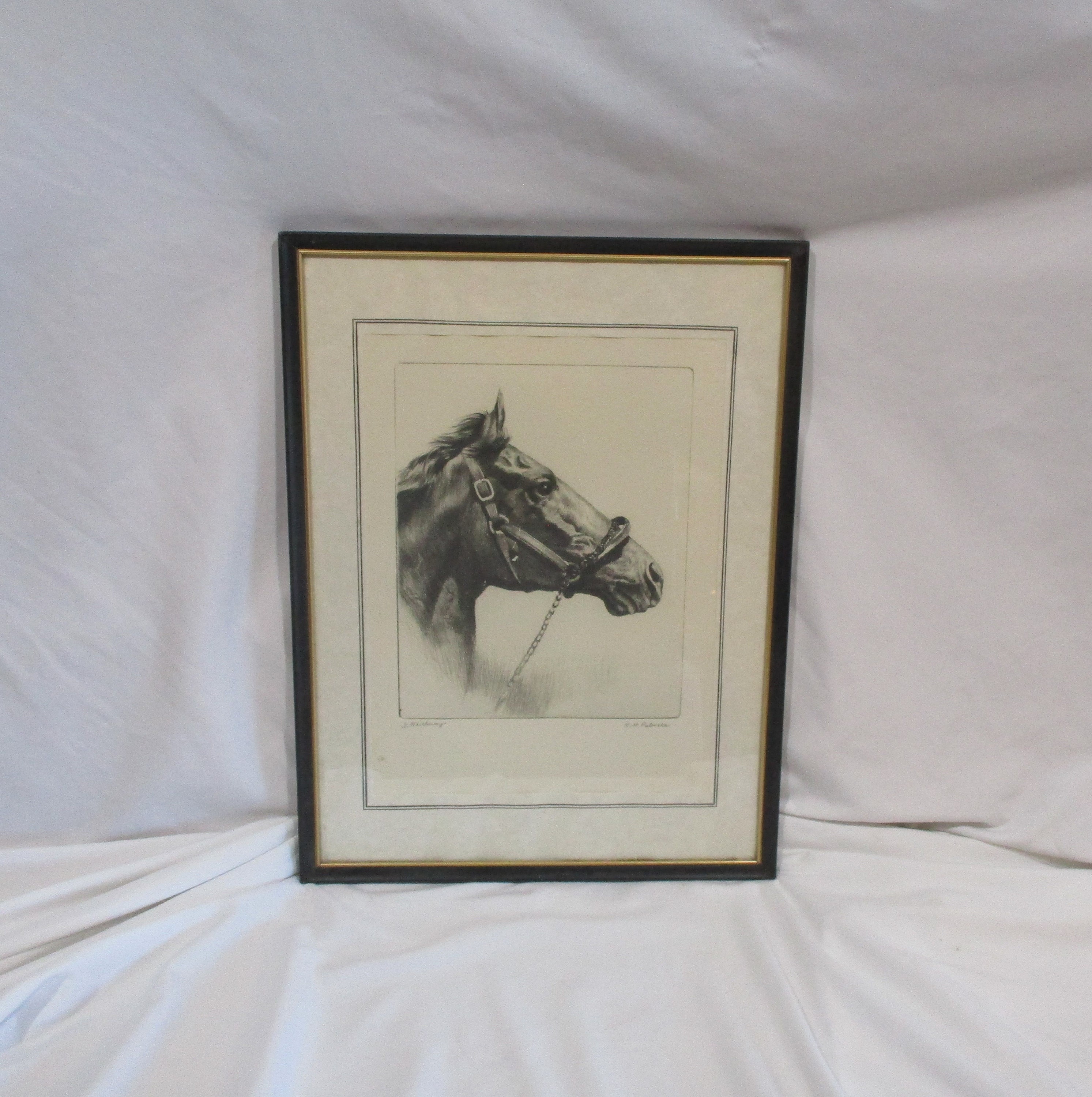 Vintage Framed Lithograph: Whirlaway, Triple Crown Winner Horse