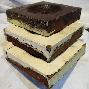 Architectural Salvage Wood Corner Block: Bulls Eye Plinth, Restoration