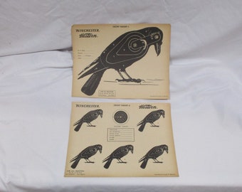 Target Practice, Winchester Western Shooting Targets, Crow Targets, Vintage Paper Marksmanship Targets