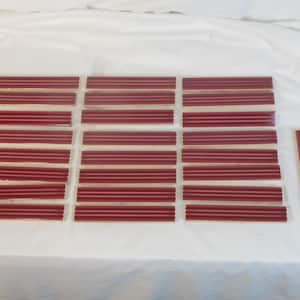 Mid Century Red Ceramic Trim Tiles: Architectural Salvage, Set of 26