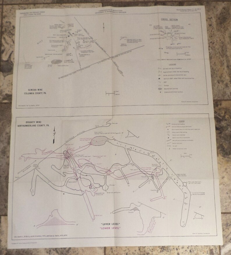 Mining Map 1977 Vintage Mine Locations Map Pennsylvania Etsy