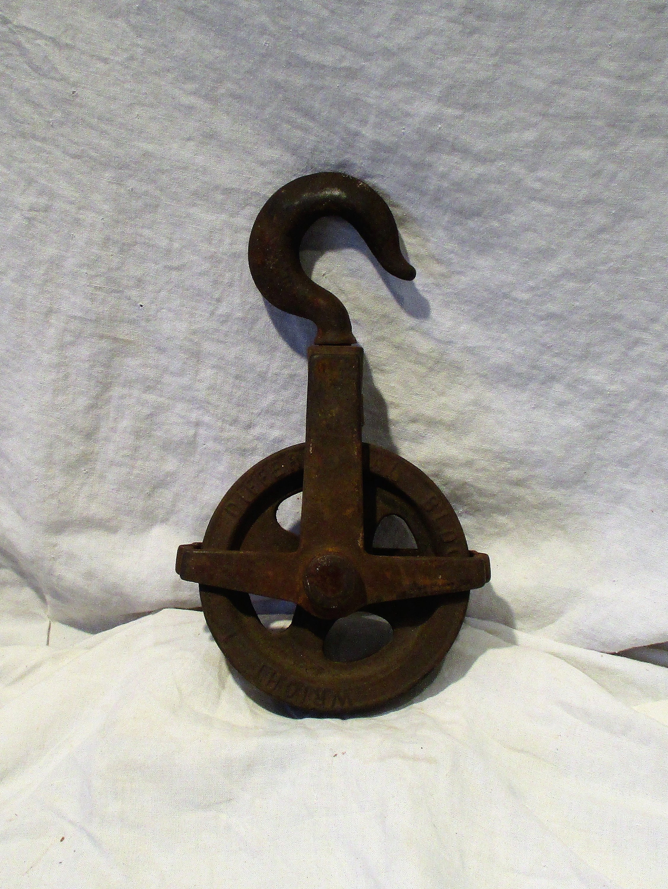 Vintage Industrial Pulley Wright Manufacturing Co. Factory Salvage