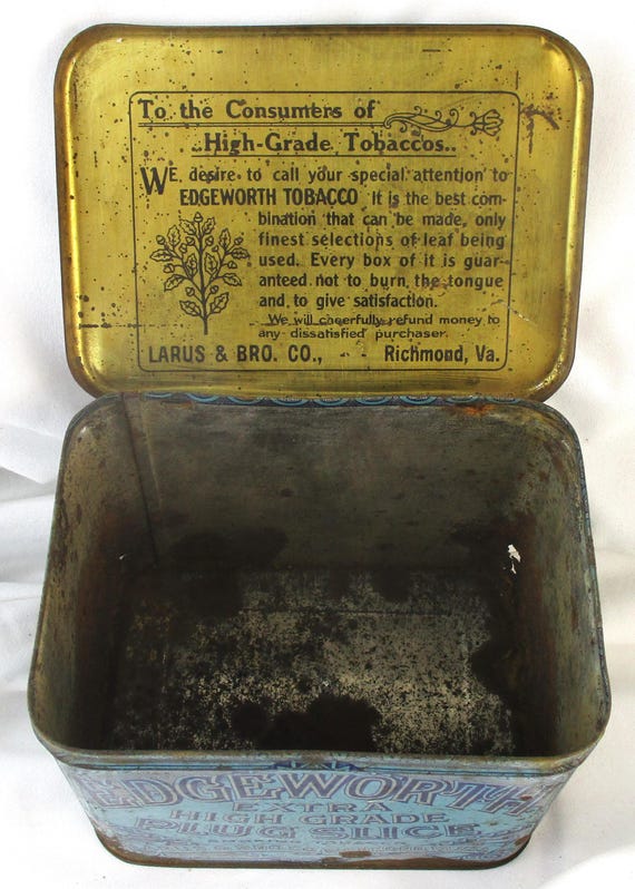 edgeworth plug slice tobacco tin Extra High Grade Hallie's Finds - Antique Edgeworth