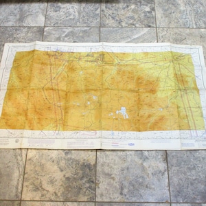 1964 Yellowstone Park, Aeronautical Map, Vintage Pilot&#39;s Map, Montana, Wyoming, and Idaho, Vintage Cold War Flight Chart Map