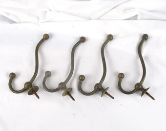 Arts & Crafts Coat Hooks: Solid Cast Metal, Set of 4