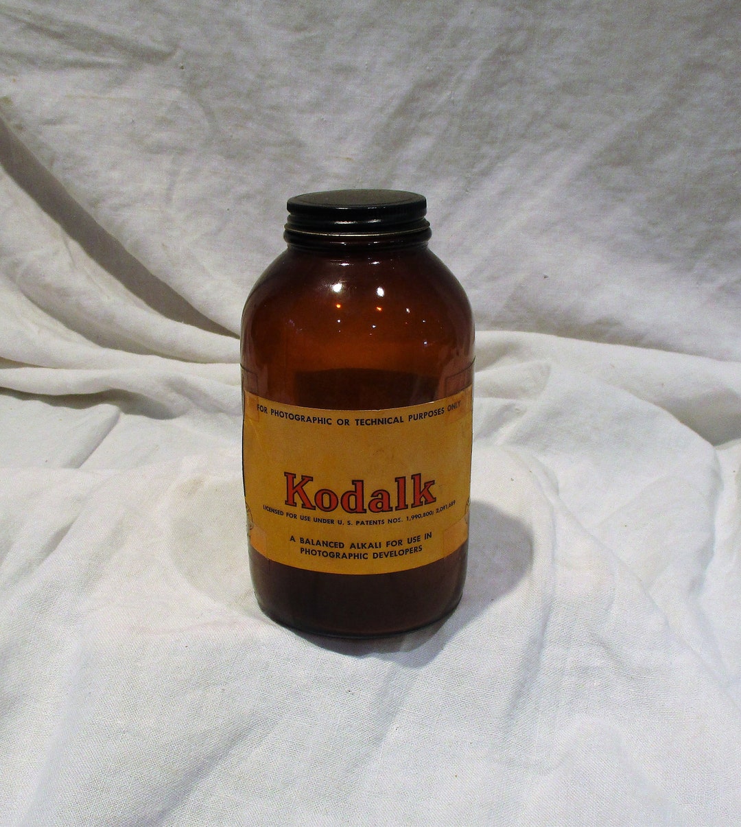 Kodak Kodalk Bottle, Vintage Darkroom Photo Developing Chemical Bottle