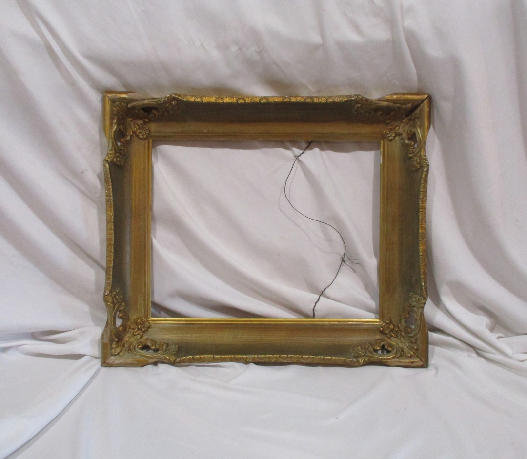 Large Wood Rectangular Picture Frame, Old Large Gold Wood Neoclassical ...